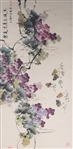 Chinese Ink & color on Paper Painting mounted as Scroll
