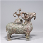 Chinese Bronze Archaistic Ram Vessel