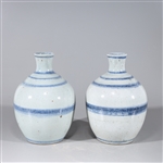 Two Chinese Blue & White Ceramic Vases