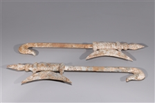 Pair of Chinese Carved Hardstone Weapons