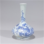 Korean Blue & White Porcelain Bottle Vase
