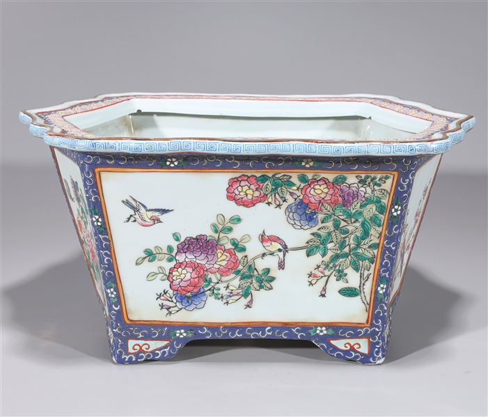 Pair of Chinese Enameled Porcelain Planters