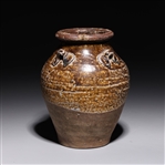 Antique Spanish Glazed Ceramic Jar
