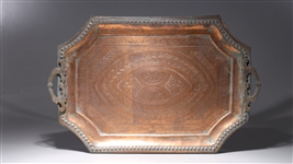 Antique Indian Bronze Metal Tray