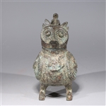 Chinese Archaistic Bronze Owl Vessel
