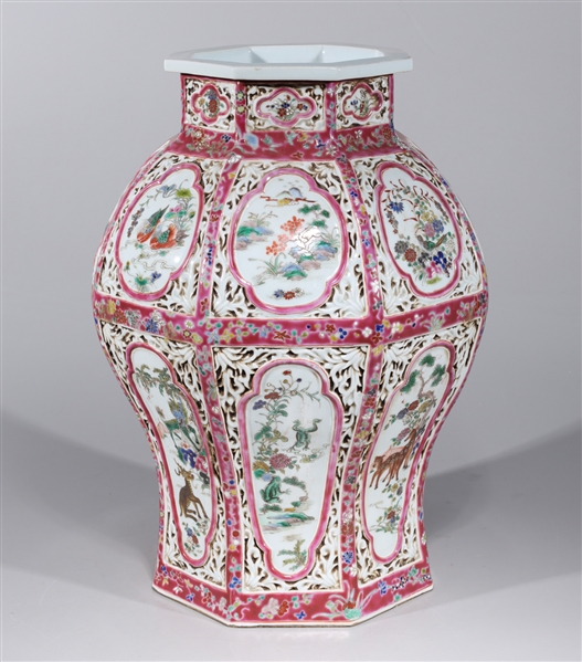 Chinese Famille Rose Enameled Porcelain Vase