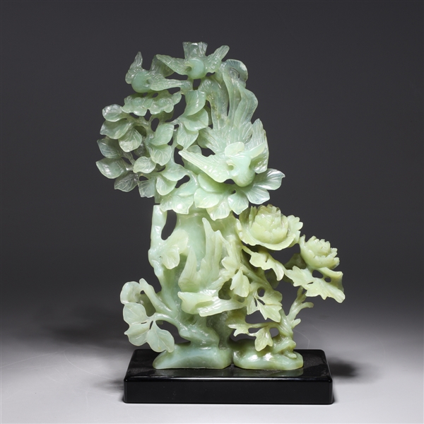Chinese Hardstone Floral Carving