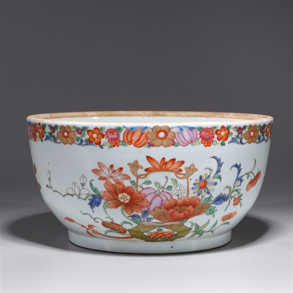 Chinese Gilt & Famille Rose Enameled Porcelain Bowl