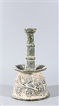 Chinese Early Style Celadon Glazed Ceramic Candlestick