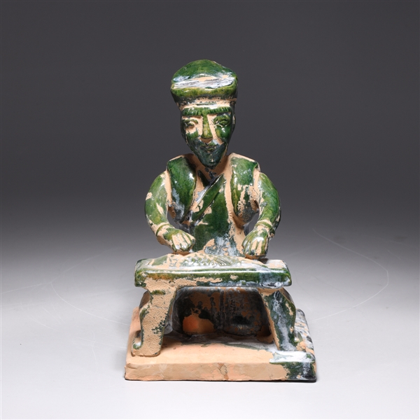 Chinese Early Style Celadon Glazed Figure