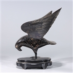 Chinese Carved Wood Hawk Statue