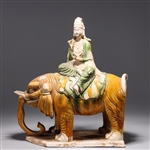 Chinese Sancai Glazed Ceramic Statue