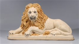 Large Glazed Porcelain Lion Statue