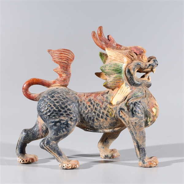 Chinese Sancai Glazed Ceramic Dragon
