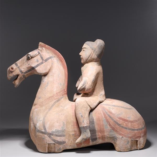 Chinese Early Style Ceramic Horse & Rider