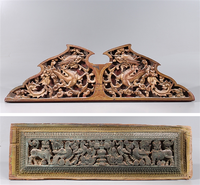 Two Chinese Antique Wood Carvings
