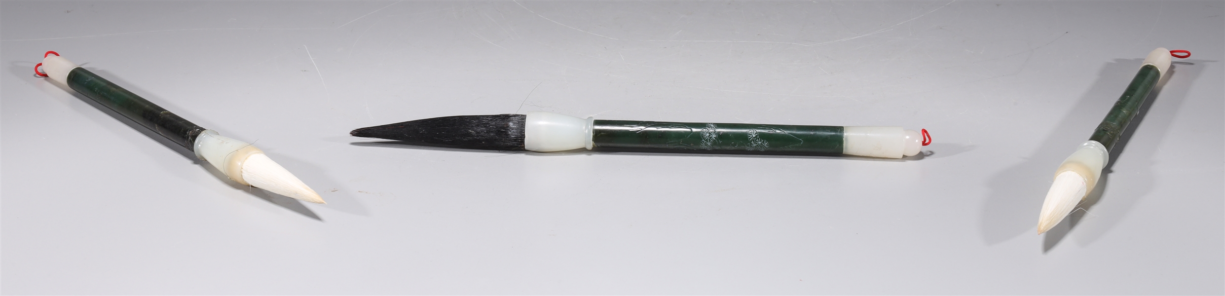 Three Chinese Jade Paint Brushes