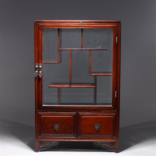 Old Chinese Hardwood Curio Cabinet