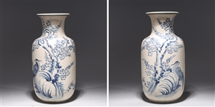 Pair of Blue & White Porcelain Vietnamese Vases