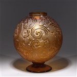 Antique Sabino French Amber Glass Vase