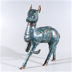 Chinese Cloisonne Enameled Model of a Deer
