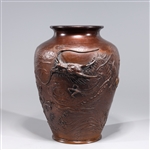Large Japanese Bronze Dragon Vase