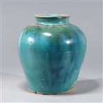 Chinese Early Style Blue Green Ceramic Vessel
