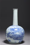 Korean Blue & White Porcelain Bottle Vase