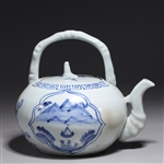 Korean Blue & White Porcelain Teapot