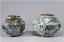 Two Chinese Early Style Crackle Glazed Jars