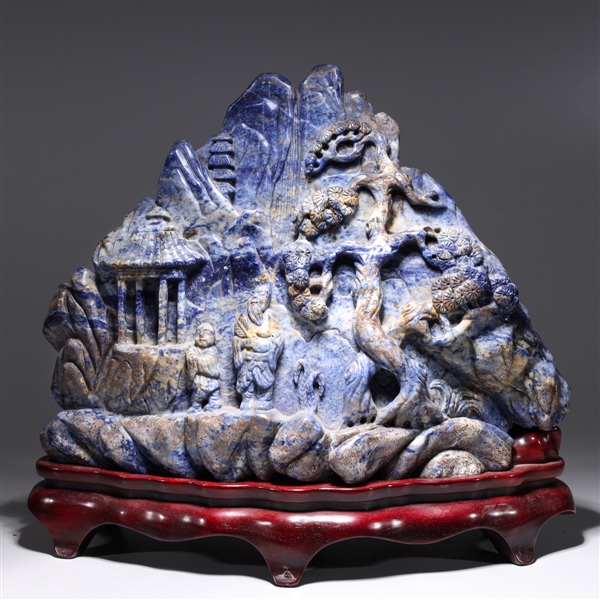 Large Chinese Sodalite Carved Mountain