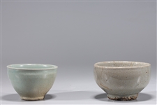 Two Korean Glazed Ceramic Cups
