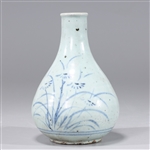 Korean Blue & White Ceramic Bottle Vase