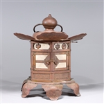Antique Japanese Metal & Paper Lantern