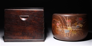 Two Antique Japanese Hibachis