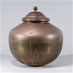 Large Brass Indian Covered Pot