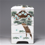 Antique Japanese Meiji Period Porcelain Danju Jubako Box