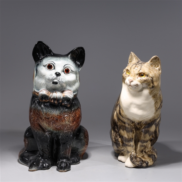 Two Early 20th Century Porcelain Cats