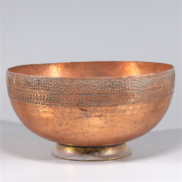Large Antique Indian Copper Bowl