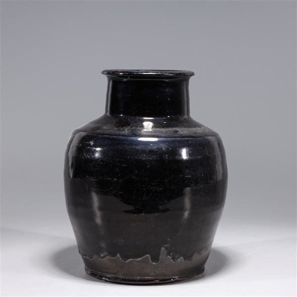 Chinese Black Glazed Ceramic Vessel