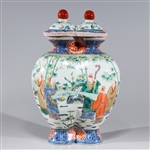 Chinese Enameled Porcelain Double Vase