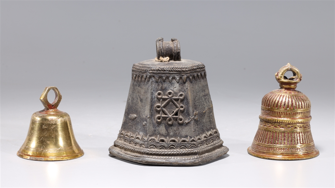Three Antique Indian Metal Bells