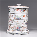 Chinese Famille Rose Enameled Porcelain Stacking Boxes