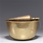 Antique Indian Gilt Metal Bowl & Weights