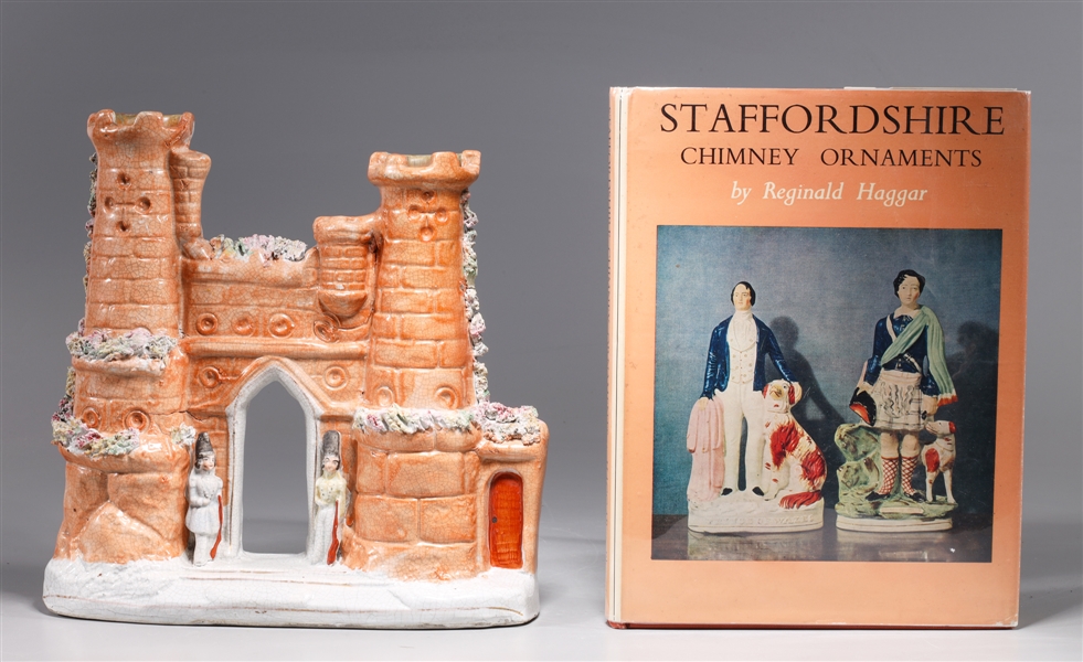 Antique English Staffordshire Porcelain Ornament & Book