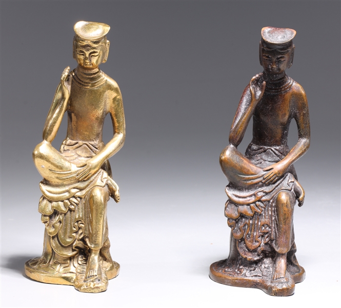 Two Antique Korean Bronze Buddha Figures