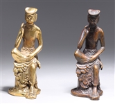 Two Antique Korean Bronze Buddha Figures