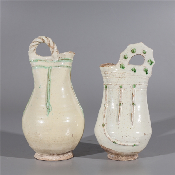 Two Chinese Glazed Ceramic Ewers