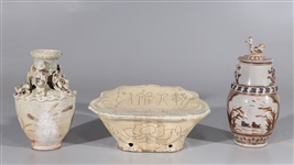 Group of Three Chinese Early Style Ceramics
