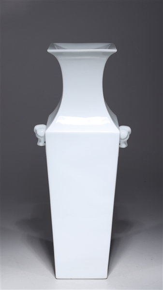 Chinese White Glazed Faceted Vase